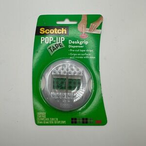 Scotch Pop Up Tape Desk‎ Dispenser Gray Includes 2 Tape Pads 150 Strips Total